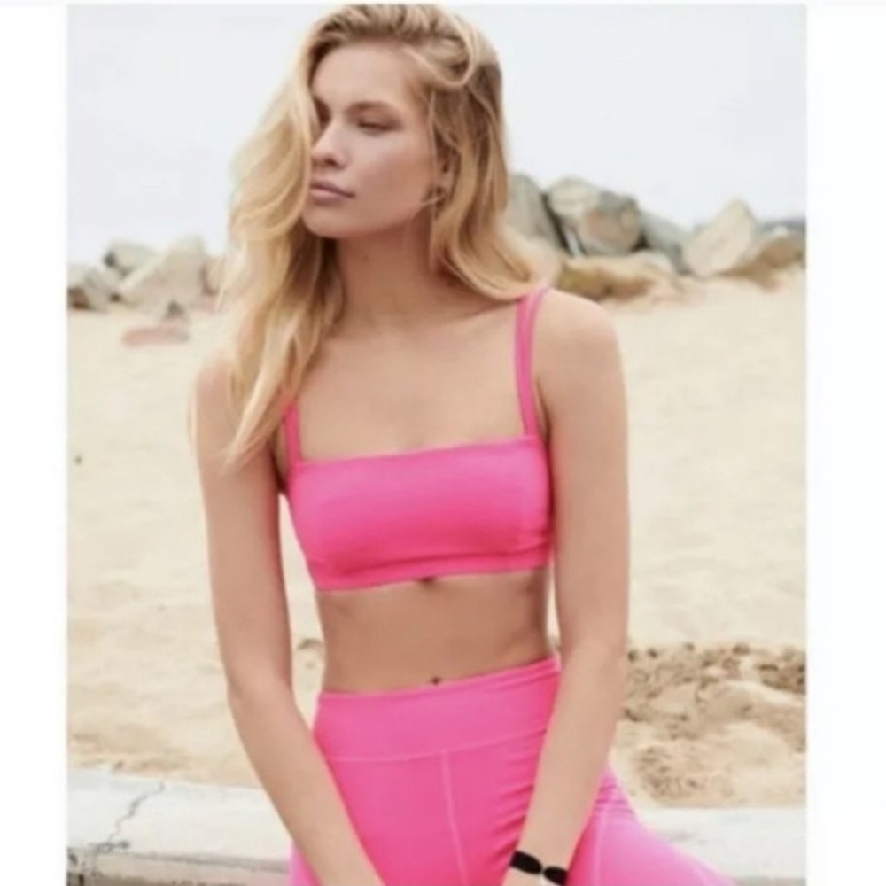 Free People Idris Solid Bra in Tropical Pink